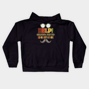 Help! Grandpa Farted and we can't get out! Glasses Design Kids Hoodie